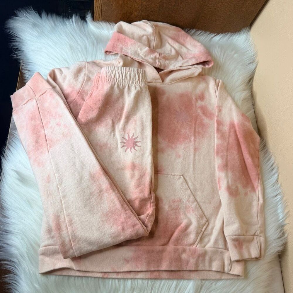 Tiny Whales Tye Dye Hoodie & Jogger Sweatsuit Set Size 8